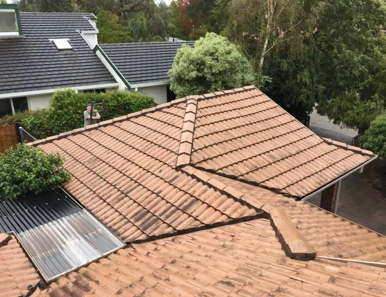 Before tiled roof restoration
